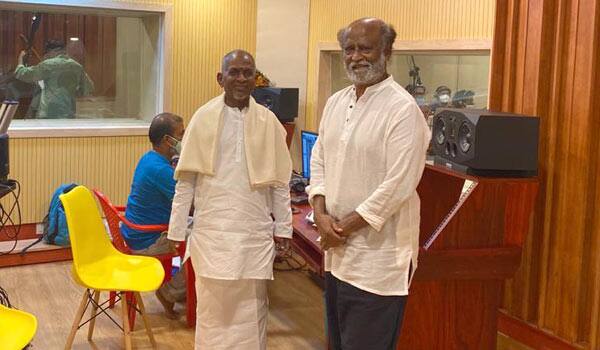 Rajini-visit-to-Ilayaraja-Studio