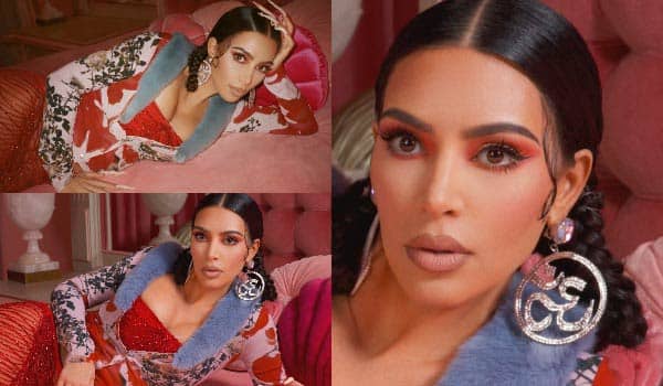 Kim-Kardashian-wearing-Om-earrings-makes-contraversy