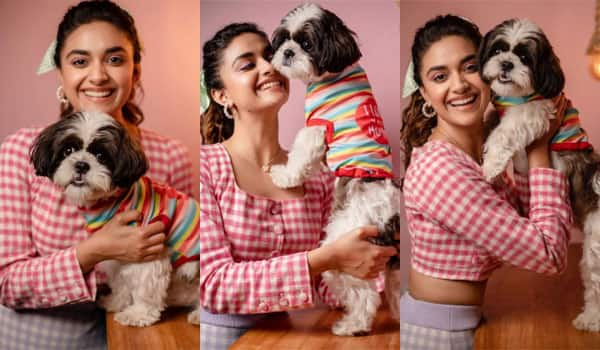 Keerthy-Suresh-photoshoot-with-her-pet