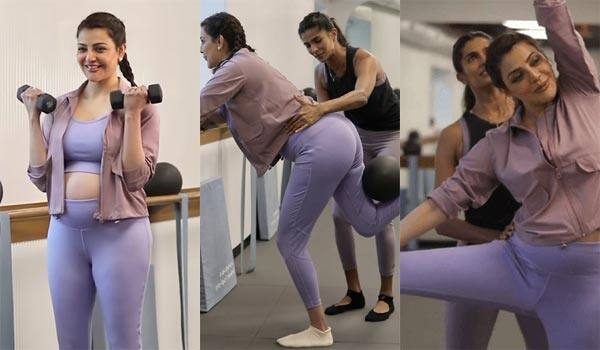Kajal-aggarwal-workout-during-pregnancy-time