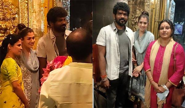 Nayanthara---Vigneshsivan-workship-at-Chennai-kalikambal-temple