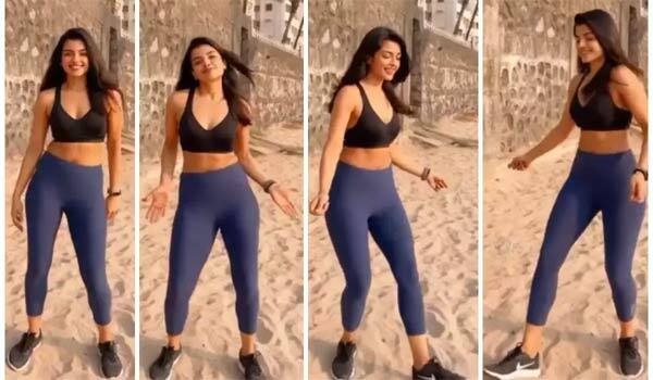 Ashna-zaveri-dances-to-an-Arabic-Kuthu-song