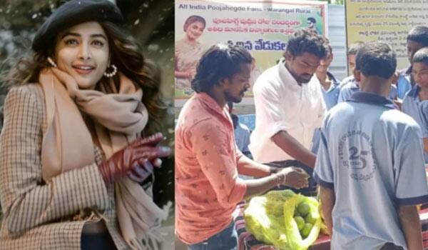 Pooja-hegde-fans-provides-foods-to-111-cows