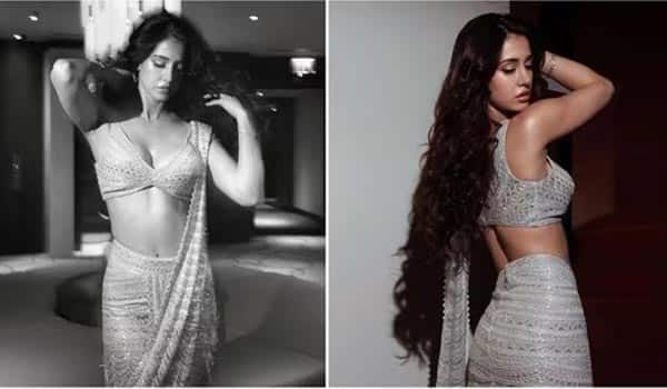 Internet-calls-Disha-Patani-'Aafat'-as-she-drops-pictures-in-a-gorgeous-silver-saree-and-bralette:-Check-it-out-inside