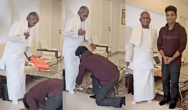 Devishree-Prasad-was-blessed-by-falling-at-the-feet-of-Ilayaraja