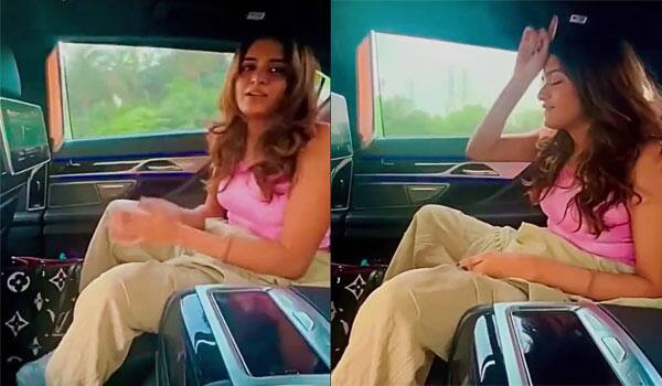 Aditi-Shankar-dance-for-Vijay-song-from-inside-the-car