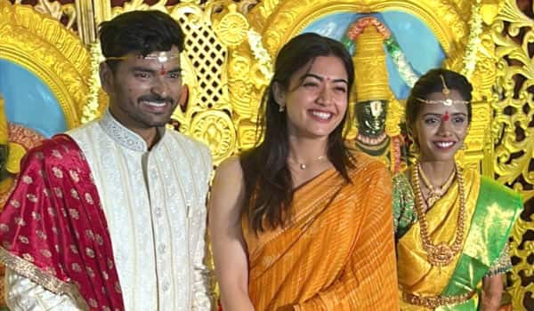 Rashmika-personally-attended-the-assistant-wedding-and-congratulated-her