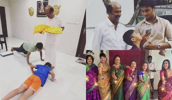 Rajinikanth-celebrated-Diwali-with-his-grandsons-and-family