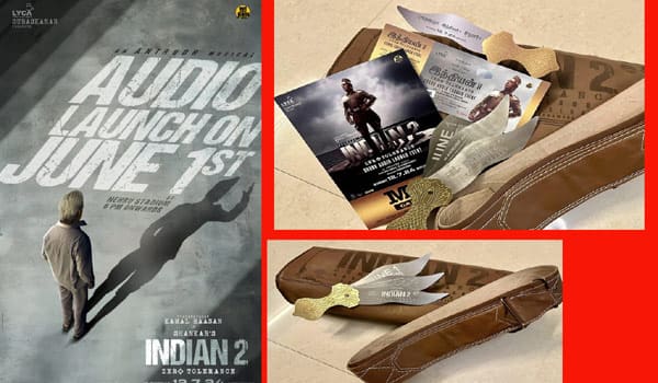 Indian-grandfather-knife-became-the-invitation-for-Indian-2-Audio-launch