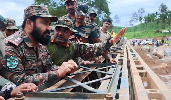 Mohanlal-inspected-in-military-uniform-in-Wayanad:-Rs-3-crore-funding-announcement