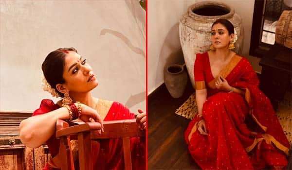 Nayanthara-did-an-auspicious-photoshoot-in-a-red-silk-dress-covered-in-jasmine-flowers!