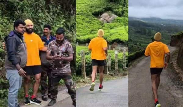 Vijay-Devarakonda-casually-jogging-in-the-hills-of-Kerala