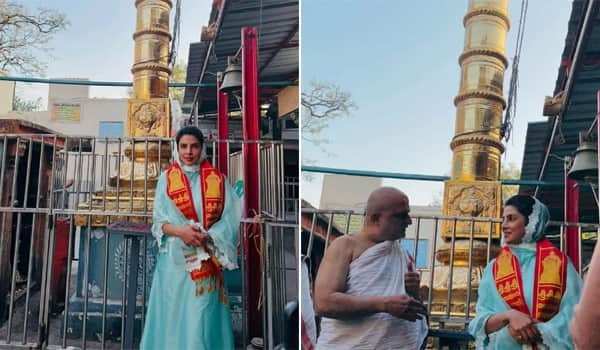 Priyanka-Chopra-darshan-at-Balaji-Temple,-Hyderabad