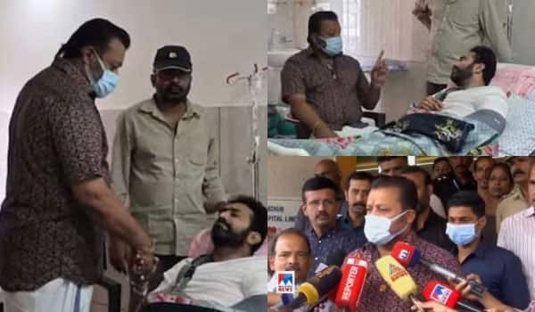 Suresh-Gopi-meets-and-consoles-the-villain-actor-who-was-involved-in-an-accident
