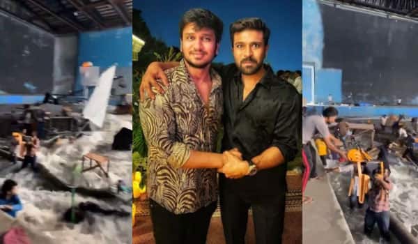 Water-tank-breaks-during-shooting-of-Ram-Charans-first-film,-causing-accident