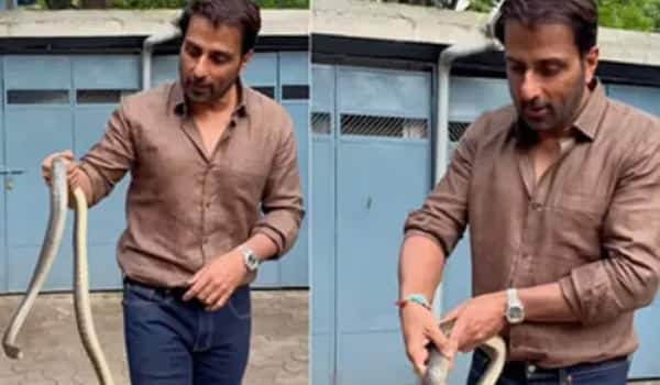 Sonu-Sood-rescues-snake-with-bare-hands-at-his-residence