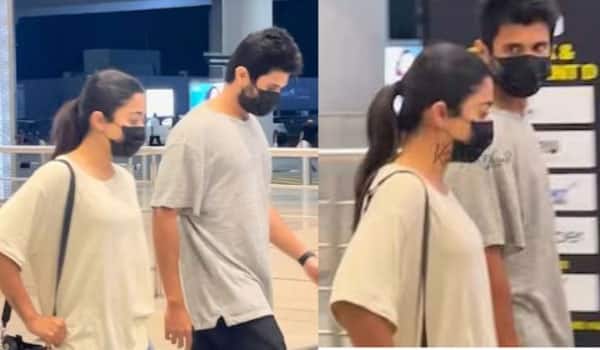 Vijay-Deverakonda-Rashmika-landed-in-Hyderabad-together-from-America