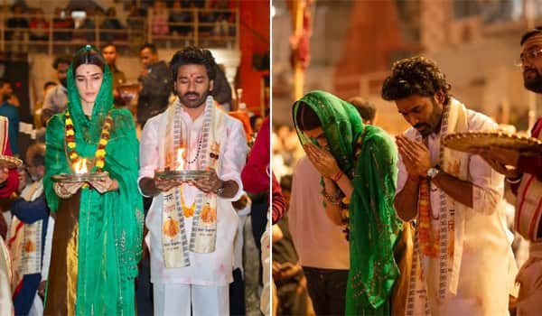 Dhanush-in-Kashi-Performs-aarti-to-Ganga-and-prays