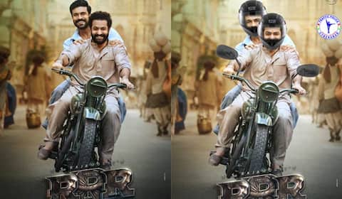 ஆர்ஆர்ஆர் போஸ்டருக்கு ஹெல்மெட் வரைந்த போலீஸ்
