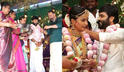கமல் தாலி எடுத்து கொடுக்க... கன்னிகாவை மணந்தார் சினேகன்