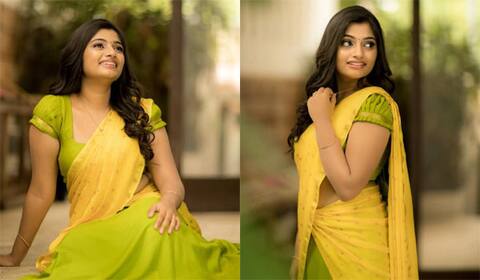 பாவாடை தாவணியில் மஞ்சக்காட்டு மைனாவாக அசத்தும் விஜே அர்ச்சனா