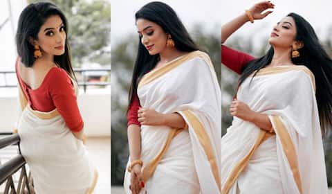 கேரளா ஸ்டைலில் அழகு கொஞ்சும் விஜே தியா மேனன்!