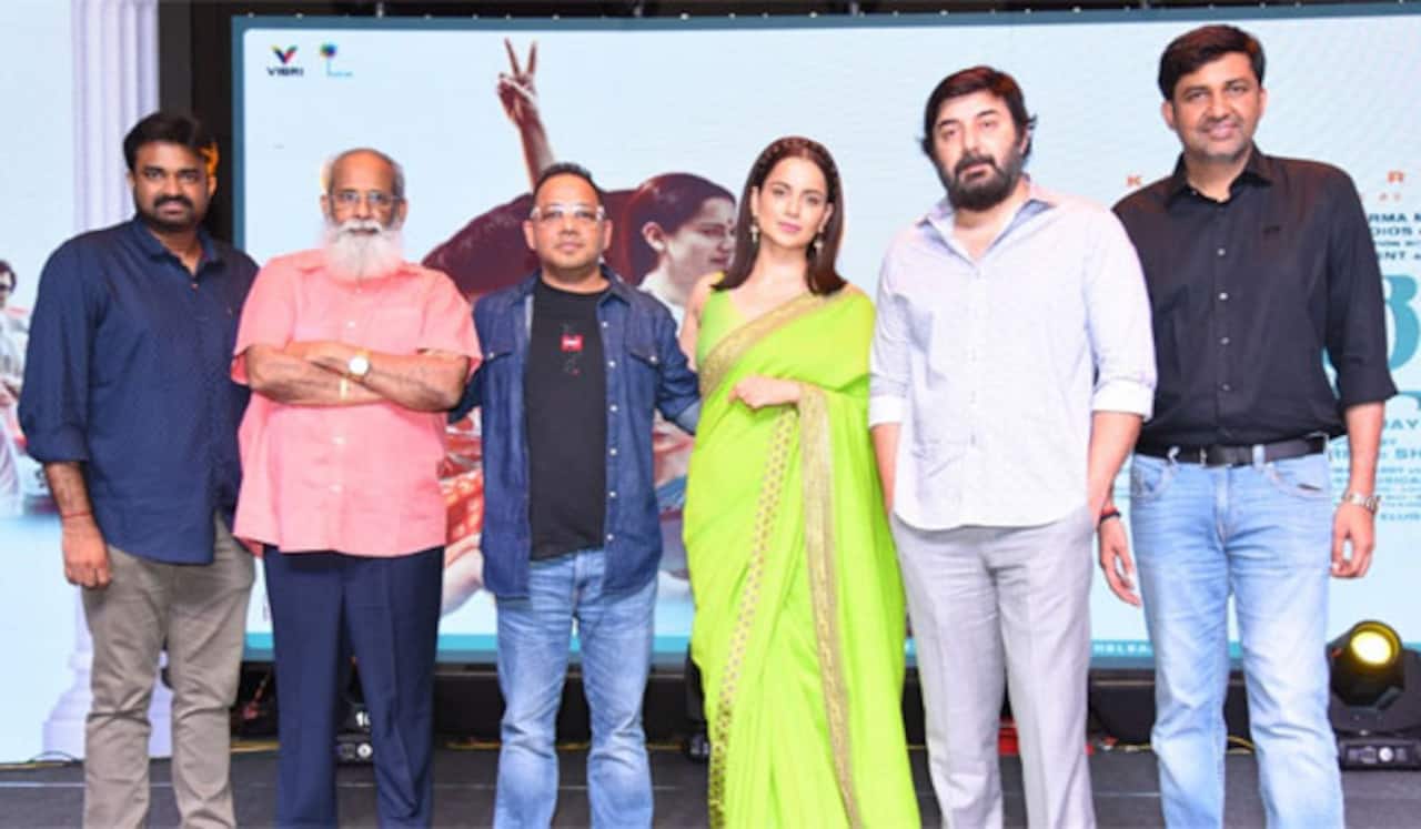 ஐதராபாத்தில் தலைவி பிரமோசன் - விஜயேந்திர பிரசாத்துக்கு நன்றி சொன்ன கங்கனா