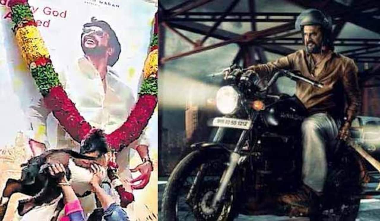 ரஜினி கட் அவுட்க்கு ரத்த அபிஷேகம் செய்த ரசிகர்கள்