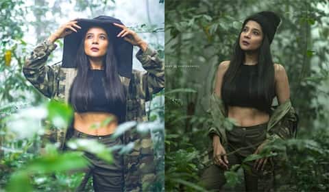 காட்டில் போட்டோஷூட் நடத்திய சாக்ஷி அகர்வால்
