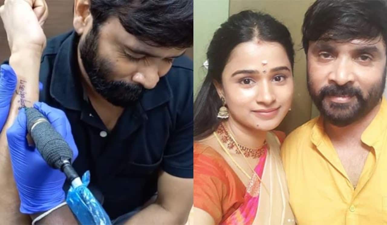 மனைவியின் பெயரை பச்சைக்குத்திய சினேகன்
