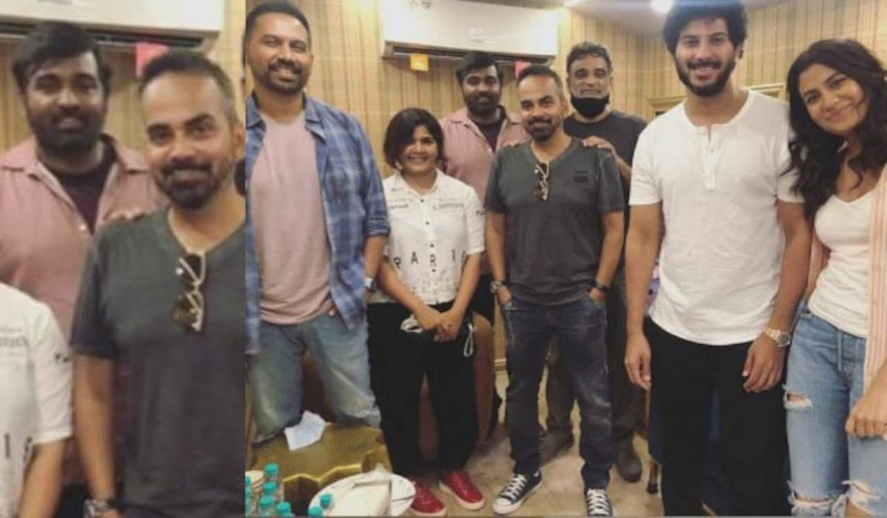 விஜய்சேதுபதியின் படப்பிடிப்பு தளத்திற்கு துல்கர் சல்மான் விசிட்