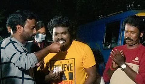 சூர்யா படப்பிடிப்பில் பிறந்தநாள் கொண்டாடிய தங்கதுரை