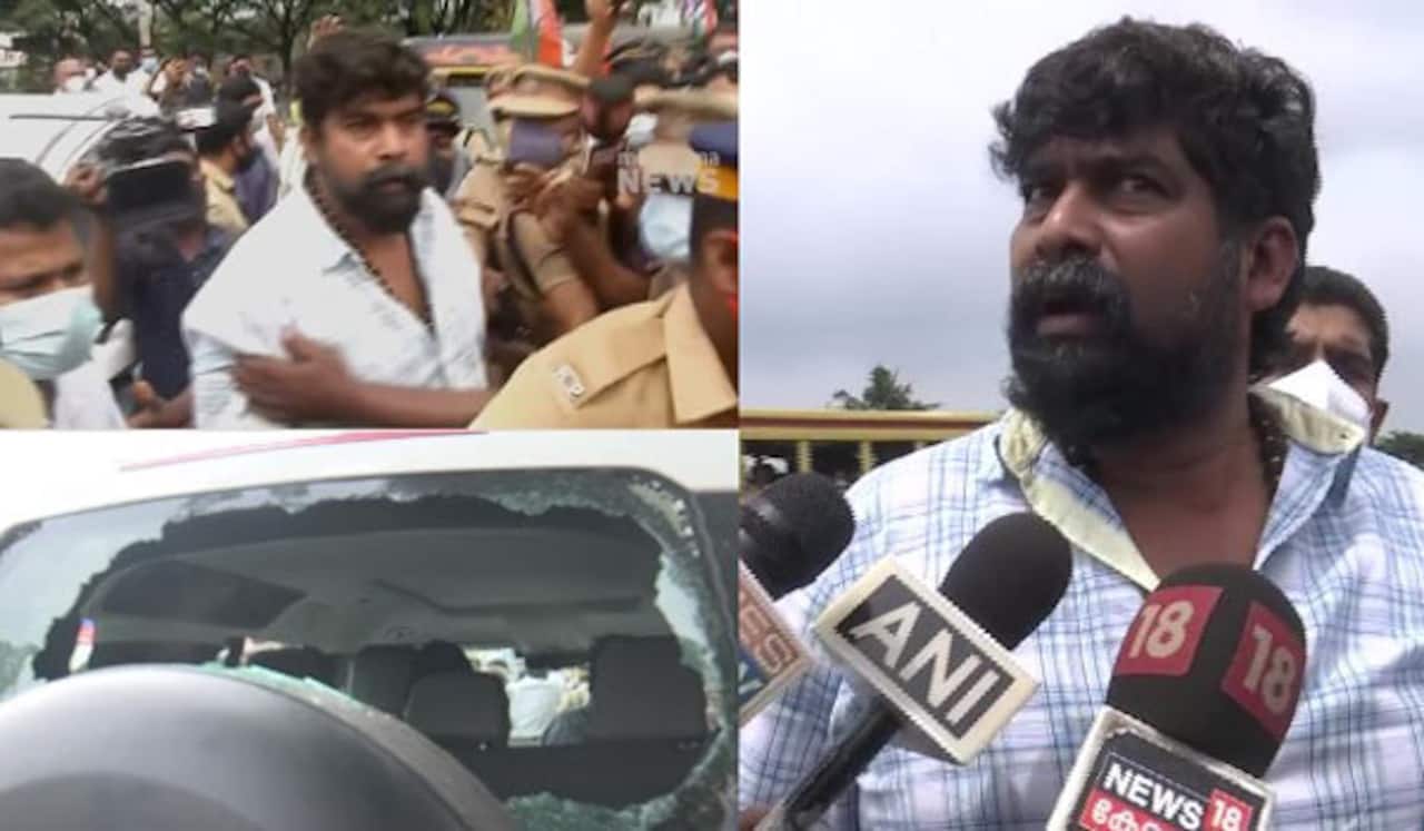 ஜகமே தந்திரம் நடிகரின் கார் கண்ணாடியை உடைத்த மறியல்காரர்கள்