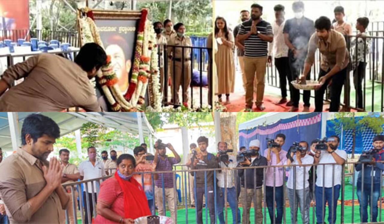 புனித் ராஜ்குமாரின் சமாதியில் அஞ்சலி செலுத்திய சிவகார்த்திகேயன்!
