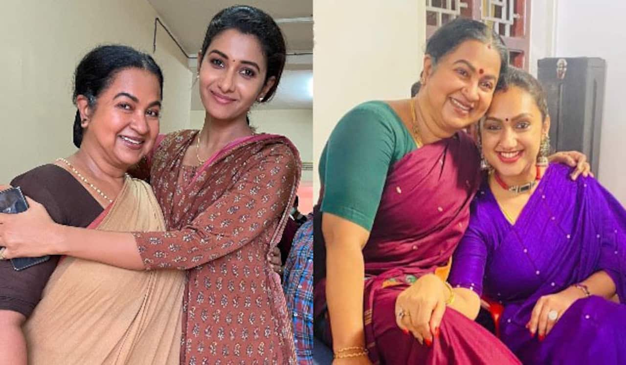 யானையிடம் இருந்து விடைபெற்ற ராதிகா
