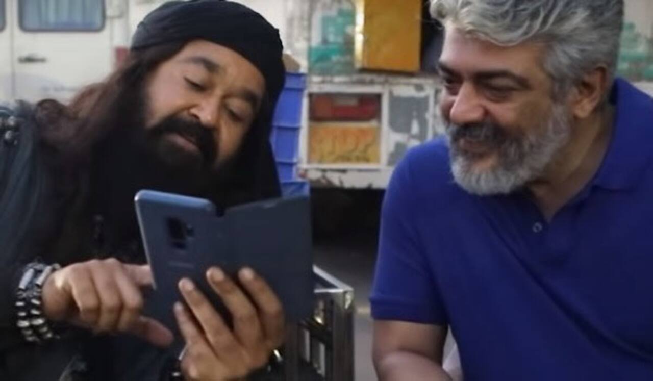 மோகன்லாலை சந்தித்த அஜித் : வீடியோ வைரல்