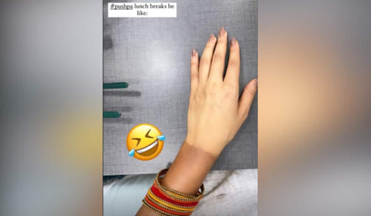 புஷ்பா ; லஞ்ச் நேரத்தில் ராஷ்மிகா வெளியிட்ட புகைப்படம்