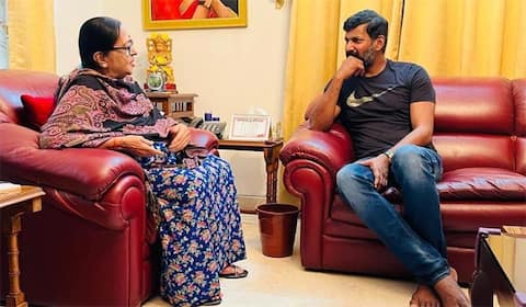 பழம்பெரும் நடிகை சரோஜாதேவியை சந்தித்த விஷால்