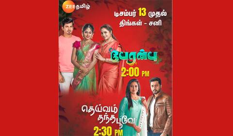 டிச., 13 முதல் பேரன்பு, தெய்வம் தந்த பூவே - ஜீ தமிழில் புத்தம் புதிய தொடர்கள்