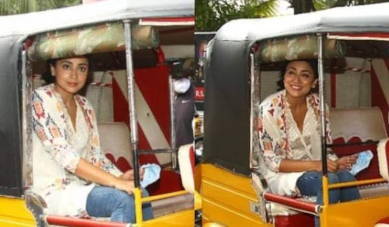 தியேட்டரில் படம் பார்க்க ஆட்டோவில் சென்ற ஸ்ரேயா