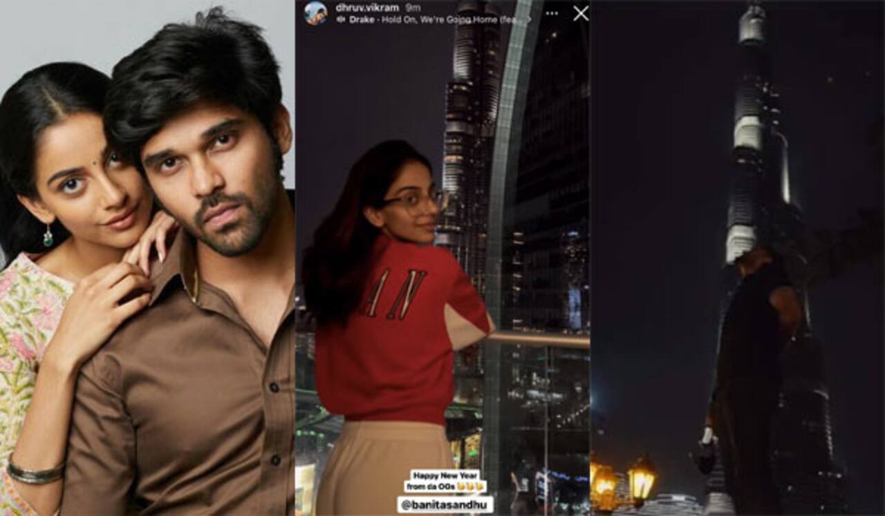 துபாயில் புத்தாண்டு கொண்டாடிய துருவ் விக்ரம் - பனிதா சந்து