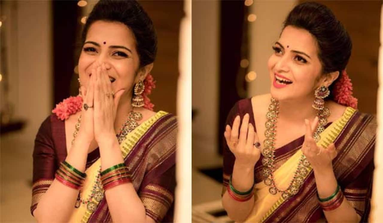 சேலையில் க்யூட்டாக ஜொலிக்கும் டிடி!