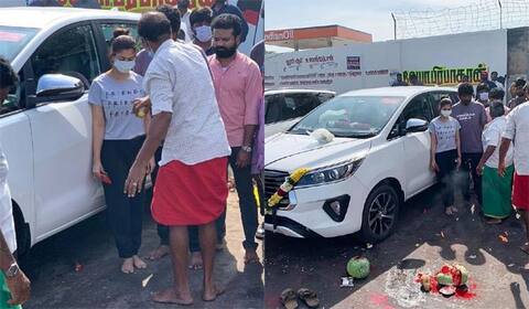 பாடிகாட் முனீஸ்வரன் கோயிலில் நயன்தாரா - விக்னேஷ் சிவன்