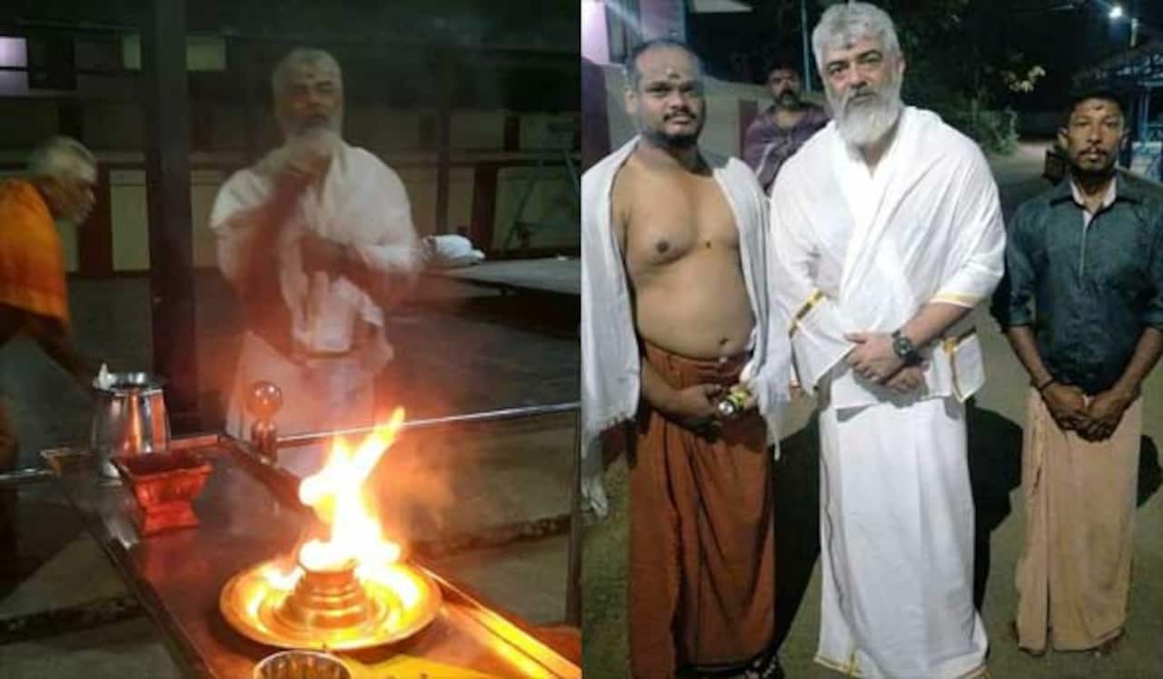 கேரள கோவிலில் சாமி தரிசனம் செய்த அஜித்... வைரலாகும் புகைப்படங்கள்!!