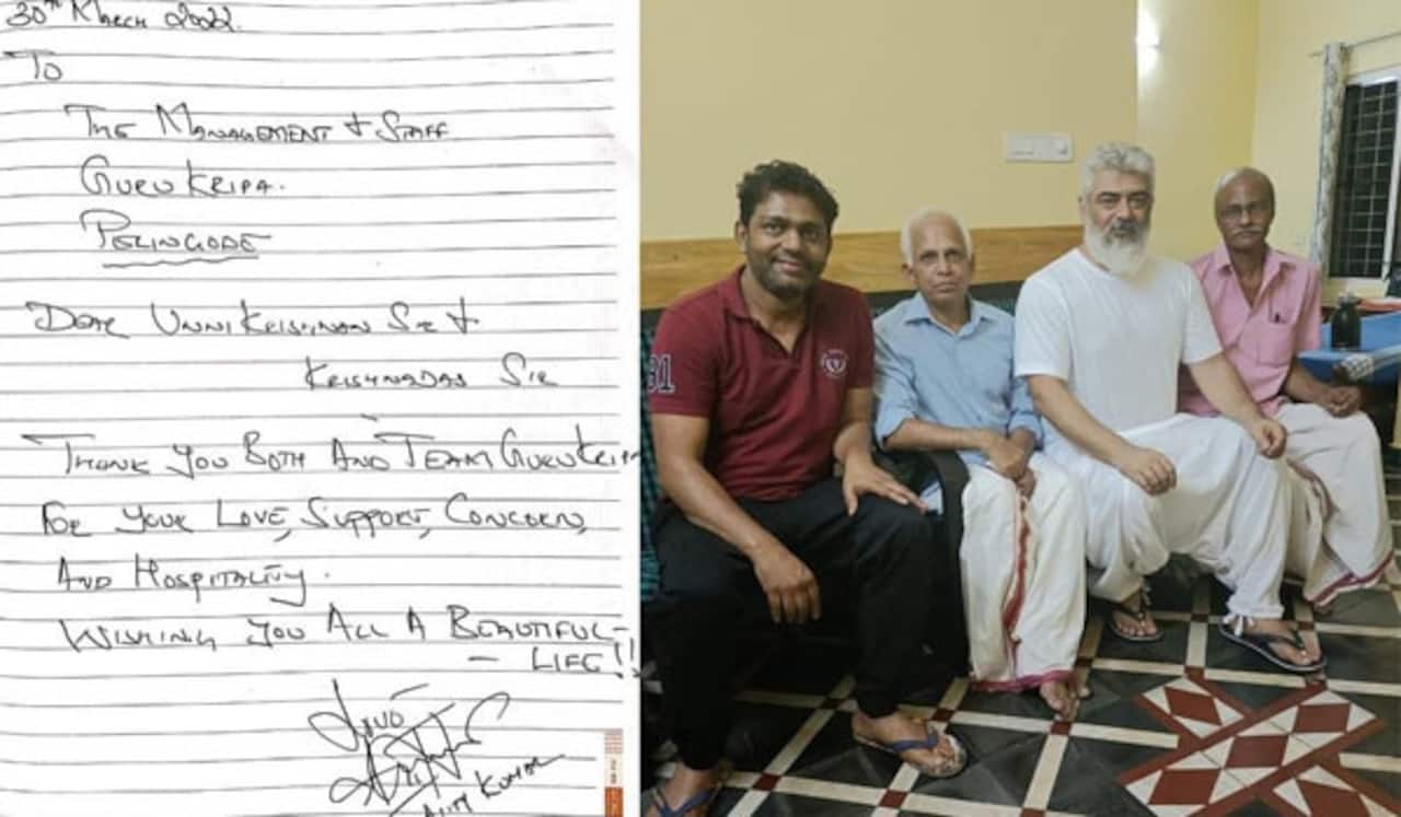 அஜித் தன் கைப்பட எழுதிய நன்றி கடிதம் : யாருக்காக தெரியுமா?