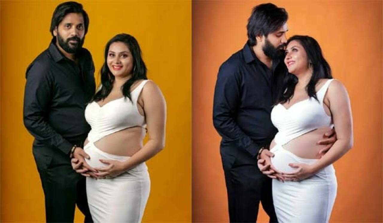 கர்ப்பமாக இருக்கும் நமீதா கணவருடன் நடத்திய போட்டோஷூட்