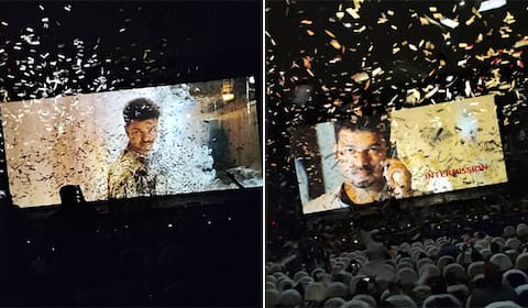 விஜய் பிறந்தநாளை துப்பாக்கி திரையிட்டு கொண்டாடிய தெலுங்கு ரசிகர்கள்