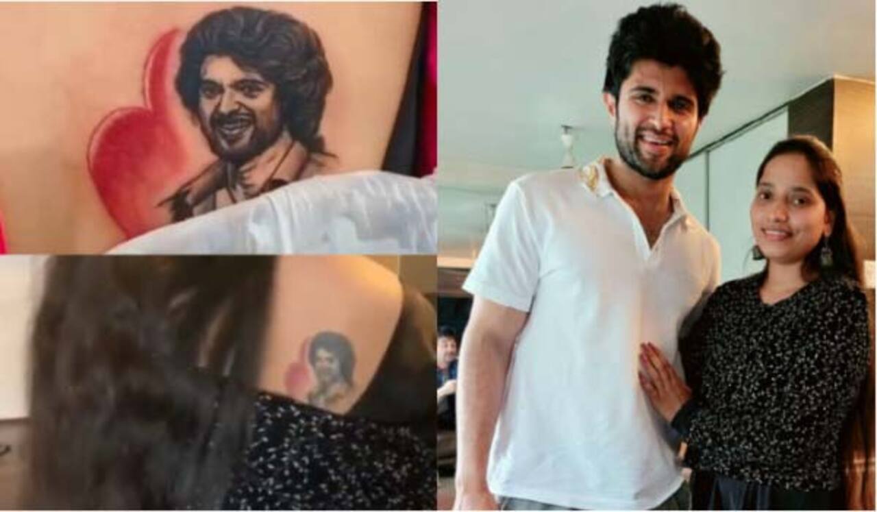 முதுகில் டாட்டூ குத்திய ரசிகையுடன் விஜய் தேவரகொண்டா நேரில் சந்திப்பு