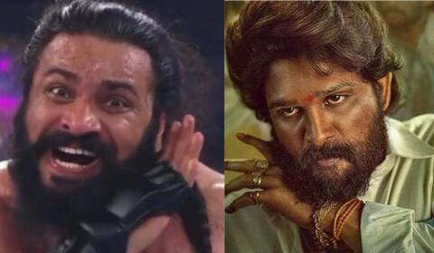 எதிரியை வீழ்த்திவிட்டு புஷ்பா வசனம் பேசிய மல்யுத்த வீரர்