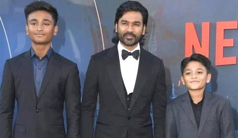 தி கிரே மேன் பிரிமீயர் ஷோ - மகன்களுடன் தனுஷ்